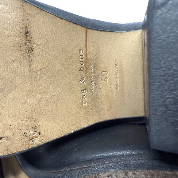 Rag & Bone Harrow Heeled Ankle Black Leather Boots Booties Women’s Size 40 / 10 - Picture 8 of 9